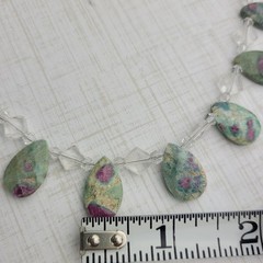 Beautiful Ruby in Fuchsite Gemstone Crystal Beaded Necklace 18.5″