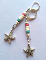 Red White Blue heishi STARFISH HEART TREE of LIFE SP handcrafted CHOOSE XX
