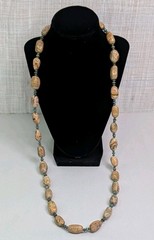 Brown Jasper Turquoise Sterling Bead Necklace 32 Inch Layering 160 Grams Barse