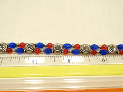Made with Swarovski Crystals Slider Bracelet White Red Blue Handmade Silver Tone