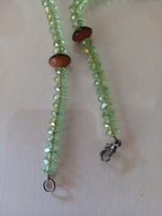 Handmade Glass Wood Crystal 29″ Beaded Necklace