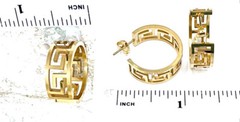 Fine Jewelry SET Greek Geometric Hoop Earrings + Maze Ring 18k Yellow Gold Verme