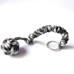 Keychain Strength Paracord Black Monkey Fist Hiking With Steel Outdoor Ball