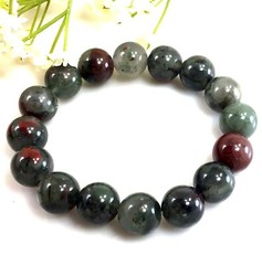 12mm BloodStone Bracelet healing gemstone stretchy women and men