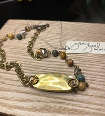 HANDMADE Chain Artisan Abalone Natural Gemstone Choker/Bracelet Wrap GORGEOUS