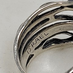 Sterling Silver Turquoise Ring Shablool Didae Three Stones Statement Israel 925