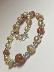 Artisan Handcrafted Art Deco Lampwork Glass Jewelry Amber fromChaos Necklace #4