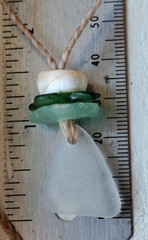 Sea Glass Necklace Men Women Braid Hawaii Frosty Pastel Multi-color Beach Teen