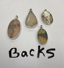 Sterling Silver Multi Gemstone Big Pendants Set of 4