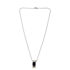 925 Sterling Onyx Pendant Necklace 20 in. Milor Silver Chain Modern Minimalist