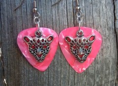Cheetah Head Charm Guitar Pick Earrings – Pick Your Color
