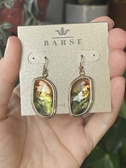 Barse Scenic Candela Bronze 925 Silver Hook Dangle Earrings