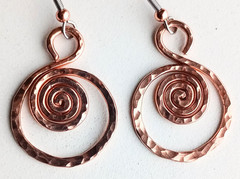 Pure Copper Healing Spiral Earrings, Earring Jewelry, Spiritual Kriya