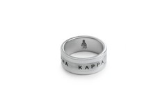 Alpha Kappa Psi tungsten ring etched crest and org name