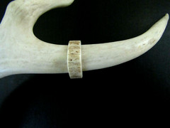 PREMIUM HANDCRAFTED OOAK SHED DEER, ELK ANTLER RING,SIZE 8 3/4, R-430