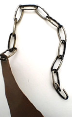 Hammered Copper Turquoise Choker Necklace Crescent Southwestern Adjustable