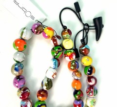 Sobral Planets Urano Pollock Multicolor 43 Orb Beads Artist Made 30″ Necklace