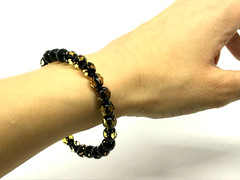 AMBER BRACELET Gift Round Beads Faceted Baltic Amber Jewelry Elastic 5,6g 9452