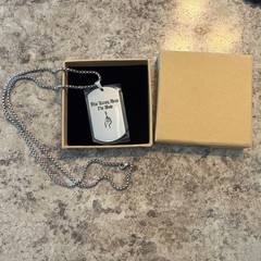 SOLID THICK STAINLESS STEEL SHINE TAG NECKLACE