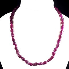 20 Inches Most Brilliant 163.00 Cts Ruby Beaded Necklace Jewelery RK 24 E807