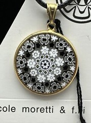 Murano 25mm Millefiori Pendant Gold Plated Italian Art Glass (MK 25)