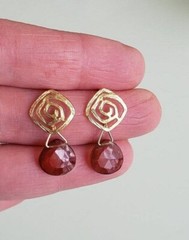 Hessonite Garnet Earring Silver 925 Sterling Women’s Jewellery Gift For Mom New