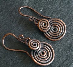 Pure Copper Healing Spiral Earrings, Earring Jewelry, Spiritual Kriya