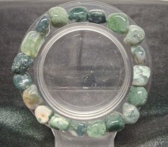 Moss Agate Nugget Bracelet Size 6 1/4 (BRC 15)