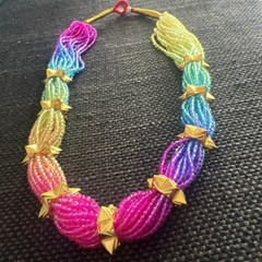 Traditional Nepali Necklace Handmade Using Glass Beads