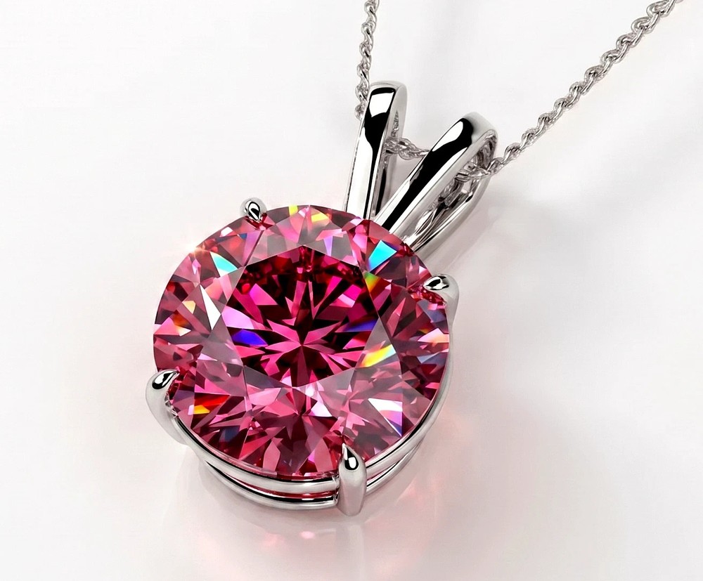 HUGE 8.00 Ct Certified Pink Diamond Pendant,FREE Tariffs &matching Studs