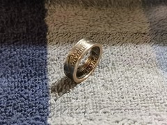 Indiana Handcrafted Washington Quarters coin ring, size 7 (2002)