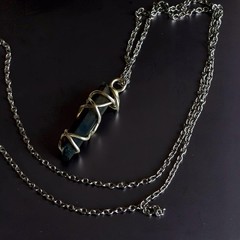 Smoky Quartz Crystal Point Pendant Handcrafted Silver tone Wire Wrap- 1.25”