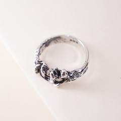 Size 5, vintage Sterling silver handmade ring, 925 snake band