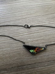 Real Butterfly Wing Necklace – Reversible Handmade Encased Nature -18 Inch