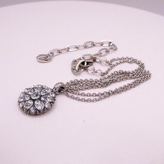 Mariana Rhinestone Guardian Angel Adjustable 19″ Rhinestone Flower Necklace