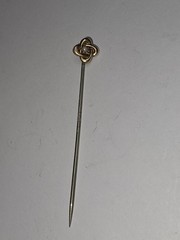 Antique P.S.CO. P.S. Co. Gold Filled Love Knot Pearl Stick Pin