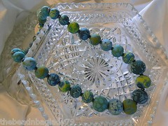 NEW JILZARA Handmade Clay Beads EMERALD GREEN KEEPSAKE Necklace Stainless Steel