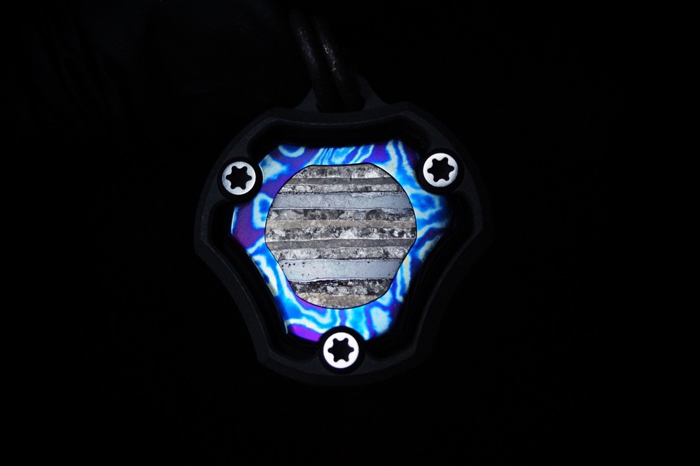 JK Design ARC Reactor Pendant One-Off Zirconium White Timascus Crystal Zircuti