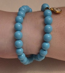 Double beaded natural turquoise pendant bracelet by «Mara Made in Greece»