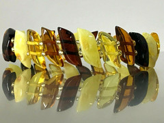 Amber Bracelet Gift Natural Baltic Amber Colorful Beads Elastic Jewelry 7,5g7559