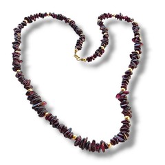 Handmade Artisan Necklace Genuine Garnet 14K Gold Filled Beaded January Stone