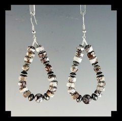 White Fox Sterling and Wild Horse Magnesite Earrings