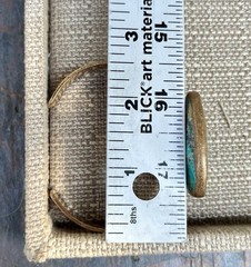 Barse NWT Blue Green Faceted Turquoise Golden Bronze Cuff Bracelet