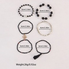 Boho Stackable Beaded Bracelets Set For Women Multilayer Tassel Coin Charm Boho
