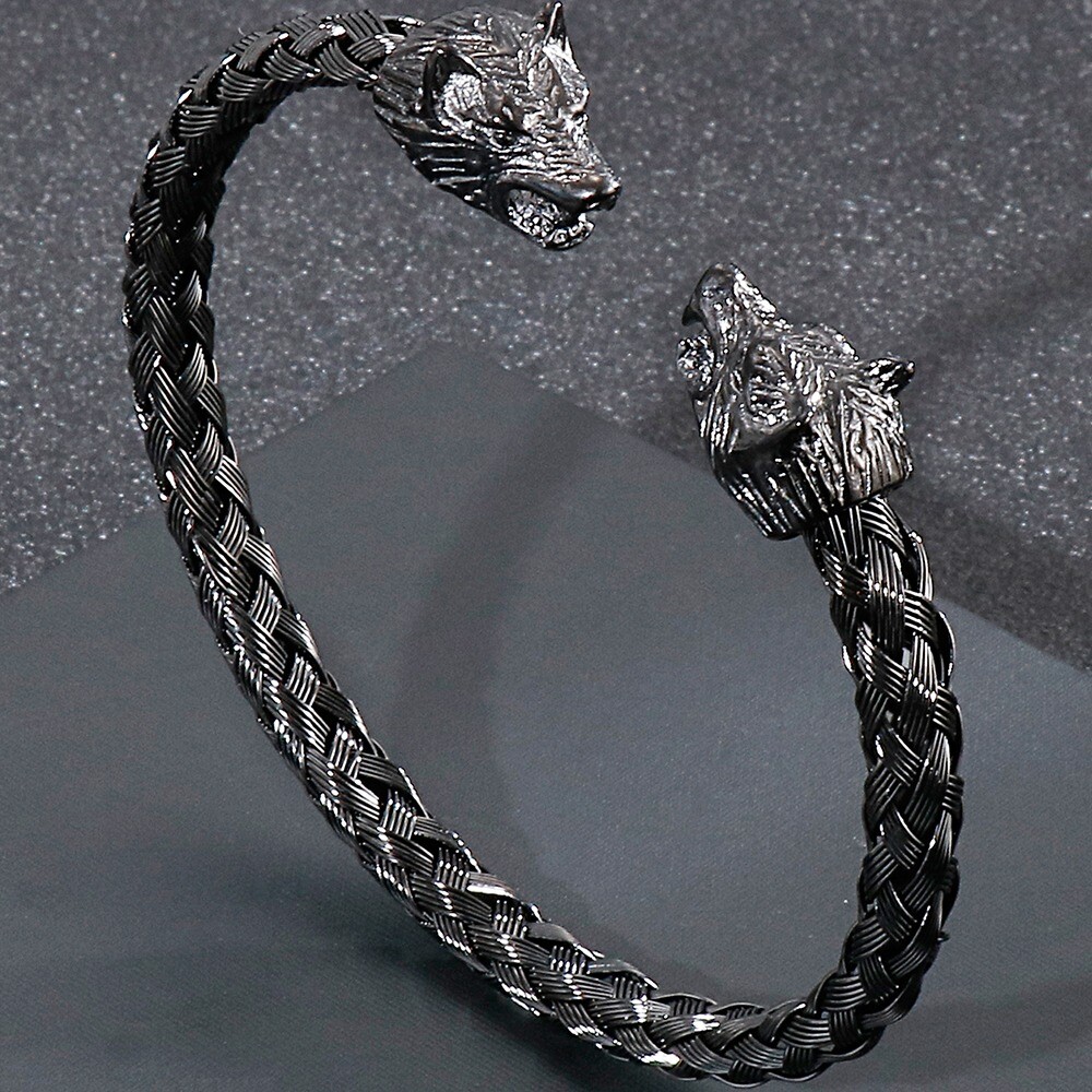 Wolves Of Odin Viking Bracelet | Norse Jewelry | Fenrir Wolf | Viking Jewelry