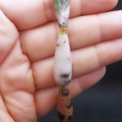 Natural Multi-Color Agate Bracelet Stretch Cylinder Beads Artisan Made Earthy