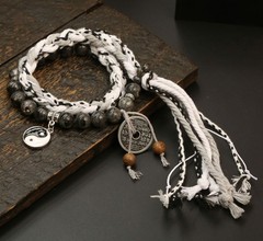 Money bracelet, lanyard, Tai Chi retro bracelet, hand-woven Buddhism artware