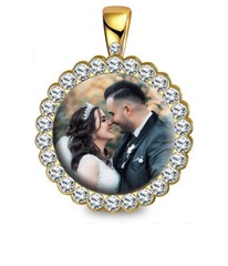 Personalized Your Photo Rhinestone Pendant Memories Family Cutom Photo Jewely