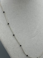 18 in Faceted Black Spinel Liquid Silver Necklace