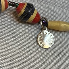 Bead For Life Beaded Paper Necklace Red Yellow Black 18in Barrel Women